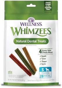 WHIMZEES Stix Dental Dog Treats, Value Bag, Small (7-12 kg Dogs), Natural Daily Dental Chews (Pack of 28)