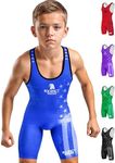 Exxact Sports Patriot Youth Wrestling Singlet For Boys, Premium Powerlifting Singlet, Kids Wrestling Singlets For Training (YM, Royal)