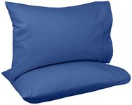 Amazon Basics 400 Thread Count Pillow Cases - Standard, Navy