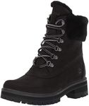 Timberland Women's Courmayeur Valley Wp 6in With Shearling, Black Nubuck, 6