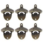 Luwanburg Rustic Bottle Opener Wall Mounted, Screw in Wall Beer Bottle Top Opener TEXAS Embossed Antique Bronze, Wall Hanging Bottle Cap Opener Lovers Gift（Pack of 6）