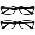 OPULIZE The Reading Glasses Company Black Readers Value 2 Pack Mens Womens UVR2092BK +2.00