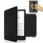 MyGadget Cover for Amazon Kindle 11th Generation (Model 2022-6 Inches) Magnetic Flip Case - Bookstyle Protector with Elastic Hand Strap - Black