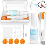 Glasses Cleaner Kit Eyeglass Cleaner, Anti Fog Spray with Microfiber Lens Cleaning Cloth, Glasses Repair Tool with Screws, Portable Travel Eyeglasses Cleaning Kit with Case, White
