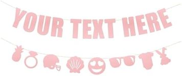 Your Text Here banner - Funny Rude Customize Your Party Banner Signs | Custom Text/Phrase Banner | Make Your Own Banner Sign | StringItBanners (Rose Quartz Metallic)