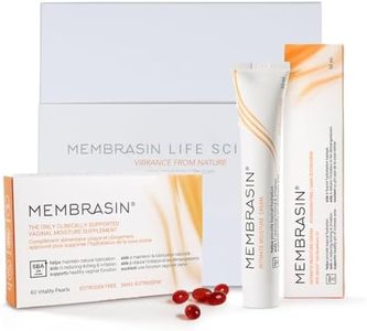 Membrasin 30 Day Supply, Vitality Pearls Natural, Estrogen-Free Moisturizing Oral Supplement and Topical Vulva Cream, Helps Provide Relief from Dryness, Burning, Irritation, and Itching for Women