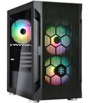 SilverStone Technology FARA H1M PRO, Black, Stylish and distinct Micro-ATX gaming chassis with ARGB lighting, SST-FAH1MB-PRO