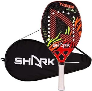 Shark Tiger - Professional Beach Tennis Racket | Carbon Fiber 3K Frame | 22mm Thickness | Micro-Granule Face | for Advanced Players