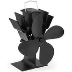 NETTA 4 Blade Woodburner Stove Fan - Silent Operation - Eco Friendly Circulation - Efficient Heat Distribution - Ideal Log Burner Fan and Woodburner Fireplace Fan - Black