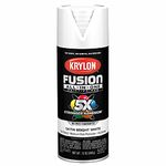 Krylon K02734007 Fusion All-In-One Spray Paint for Indoor/Outdoor Use, Satin Bright White, 12 Ounce (Pack of 1)