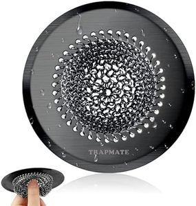 Sink Strainer for Kitchen, Reversible Easy Clean Kitchen Sink Drain Strainer, 304 Stainless Steel Sink Strainer, Anti-Rust Larger Sink Food Catcher For Garbage Disposal Without Clogging (Black)