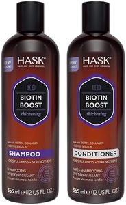 HASK Biotin Boost Thickening Shampoo and Conditioner Set for all hair types, color safe, gluten-free, sulfate-free, paraben-free - 12 Fl Oz each