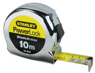 Stanley 0-33-532 10m Micro Powerlock Tape with Blade Armor, Silver