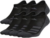 adidas Kids-boy's/Girl's Cushioned Angle Stripe (6-pair) No Show Sock, Black/Onix Grey/Night Grey, Large US