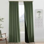 PANELSBURG Green Curtains 96 Inches Long Olive Green Curtains 96 Inches Long Blackout Curtains for Living Room Bedroom Window Curtains, Total 100 Wide, 50" x 96"