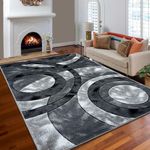 B&B Modern Rugs for Living Room - Super Soft High Dense Pile Thick Solid Color Shaggy Rugs for Bedrooms, Kitchen, Dining Room Grey - 120 x 170 cm