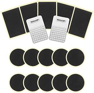 Oumers Kits de reparación de pinchazos para Bicicletas, 15 PCS Parches autoadhesivos sin Pegamento Reparación de Tubos Interiores de Bicicletas Redondas y cuadradas con escofina
