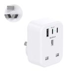 UK to Australia Plug Adapter, Australian China Travel Adapter with 3 USB Ports(2 USB C), 4 in 1 Australian plug adaptor for UK to Chinese New Zealand Fiji Argentina etc (Type I)