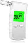 Breathalyzer,Professional-Grade Alcohol Breathalyzer Tester with LCD Display,High-Accuracy Professional Alcohol Tester with 10 Mouthpieces,Portable Alcohol Tester for Home and Party Use (White)