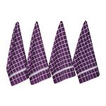 DII 100% Cotton, Machine Washable, Ultra Absorbant, Basic Everyday 16 x 26 Terry Kitchen Dish Towel, Set of 4- Eggplant Check