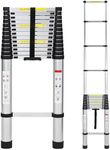 GarveeTech 15.5FT Aluminum Telescoping Ladder, 330LB Capacity Collapsible Extension Ladder for Home RV Outdoor Work, Multi-Purpose Lightweight Portable Ladder