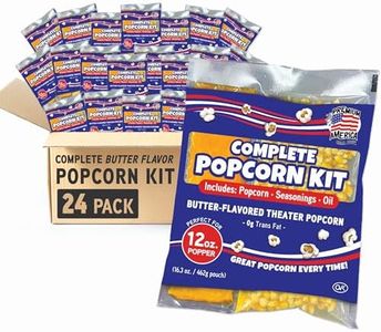 Premium America Popcorn Kit, 24 Packs for a 12oz Popper, Movie Theater & Popcorn Machine Kernels, Oil & Seasoning Packet, Bulk All in One