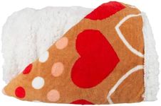 Lavish Home Fleece Sherpa Throw Blanket-Hearts-Red, 50" x 60"