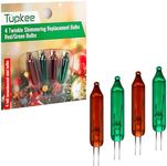 Tupkee Shimmering Twinkle Replacement Bulbs – 4-Volt Red & Green Incandescent Mini Bulbs - 4 Bulbs per pkg