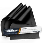 Extra Large Heavy Duty Oven Liner by Linda’s Essentials (3 Pack) - Oven Liners for Bottom of Oven for Gas, Electric Fan Assisted Ovens 58.4x41.3 cm Reusable Oven Mats for Bottom of Oven (Black)