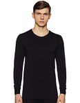 Van Heusen Skinny Fit Men Thermal Top - Acrylic Blend - Warmtech, Low Neck, Ultra Soft, Extra Warm_71011_Black_M