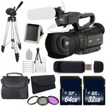 JVC GY-HM200 GYHM200 4KCAM Compact Handheld Camcorder (International Model) + 32GB Memory Card + 64GB Memory Card + Full Size Tripod + Kit Bundle