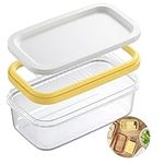 Butter Slicer Cutter Stainless Steel, Butter Dish Container with Lid, Refrigerator Suitable for Easy Cutting Of Two 4oz Butter Sticks