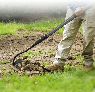 EUIJOIP 70 Inch Garden Hoe, Heavy Duty Metal Weeding Hoe Tool for Standing, Loosening Soil, Digging, Planting & Ridging - Ergonomic Gardening Hand Tools for Women Men Seniors