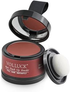 VOLLUCK Root Touch up Powder, Instant Hairline Powder for Thinning Areas and Gray Hair Coverage, Natural and Non-greasy Root Cover up for Women and Men (Red Brown, 0.14 Ounce)