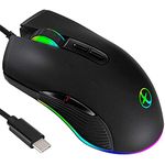 IULONEE Mouse Type C, Wired USB C Mice RGB Gaming Mouse Type-C Ergonomic Mouse up to 3200 DPI Compatible with M@c, Matebook, Chromebook, HP OMEN, Windows PC and More USB Type C Devices