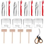 Artcome 21-Piece Seafood Tools Set for 4 People Includes 4 Crab Forks, 4 Lobster Crab Crackers, 4 Lobster Shellers, 4 Butter Warmers, 4 Lobster Crab Mallets, 1 Seafood Scissor