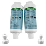 FANLIDE Bidet water filter system, 2 Filters + 2 Adapter, Compatible with 1/2'' 1/4'' 3/8'' Bidet hose, Reduces Chlorine and Sediment, NSF Certified