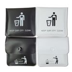 Jeuristic Ashtrays for Cigarettes Pocket Ashtray Pouch - Pack of 4 Premium Fireproof PVC Smell Proof Portable Ashtray Outdoor Butt Disposal Bag Cool Travel Ashtray Cute Fancy Ash Tray Black and White