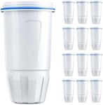 BOGDA Water Filter Replacement Zero, 5-Stage Compatible with Zero Pitcher and Dispenser Filter, Fit for Zero Filter Replacement Filters and ZR-001 ZR-017 ZR-004, 12 Pack
