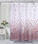 VIROSA Mosaic Red Shower Curtain Anti Mould, Mildew Resistant | Size 180x180 cm (71 x 71 Inch) | Water Repellant Fabric | 100% Polyster (Mosaic Red) (450928)