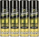 4 x Bundle New Scents Sovereign Car Home Office Gym Turbojet Air Sanitiser Freshener Spray (Lemon)