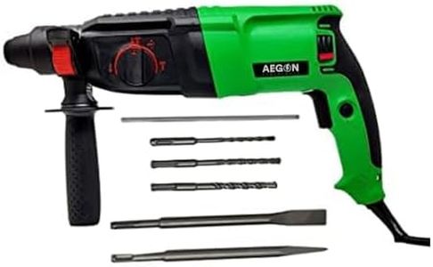 AEGON AHD263 Rotary Hammer Drill Machine - 26mm Chuck, 850W, 900 RPM, 4000/min Impact Rate, Copper Armature, 5 Bits & Case Included