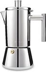 Easyworkz Diego Stovetop Espresso Maker Stainless Steel Italian Coffee Machine Maker 6cup 300ml Induction Moka Pot