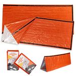 Bramble - 2 Pack Premium Emergency Thermal Survival Bivvy Bags, Waterproof Sleeping Bag Covers for Camping & Hiking