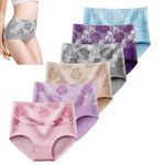 DJFOG Everdries Leakproof Underwear, High Absorbency Period Underwear, Leakproof Cotton Knickers, Protective Briefs Multipack (5XL,6Pcs-B)