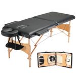 VEVOR Portable Massage Table 28" W, 2 Folding Lightweight Massage Table, 8-Level Height Adjustable Salon Tattoo Bed, Spa Table with Headrest, Armrests, Hand Pallet & Carrying Bag, 600LBS