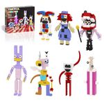 BUILDIFY Digital Circus Building Toy Sets; Amazing Circus Pomni/Ragatha/Caine/Jaax/Gangle/Kinger/Zoooble Fgure Building Blocks 7 Sets Horror TV Animated Kids Fans Adult. 388 Pcs