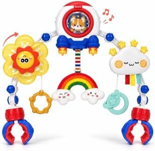 Getsky Musical Baby Stroller Arch Toy with Lights, Sensory Crib Toys for Infants & Toddlers 0-18 Months, Hanging Activity Bar for Babies 0-6,6-12,12-18Months, for Newborn Boys&Girls