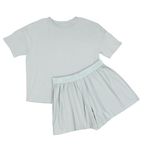 Hanes Women's Originals Supersoft Boxy T-Shirt & Sleep Shorts Set, Comfywear Lounge/Sleepwear, Soft Celadon/Soft Celadon, X-Small