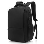 Laptop Backpack, Business Travel Backpack with Charging Port, Water Resistant Laptop Rucksack, Anti-Theft Backpack for Men Women, Fits 15.6-inch Laptop School Bag Black